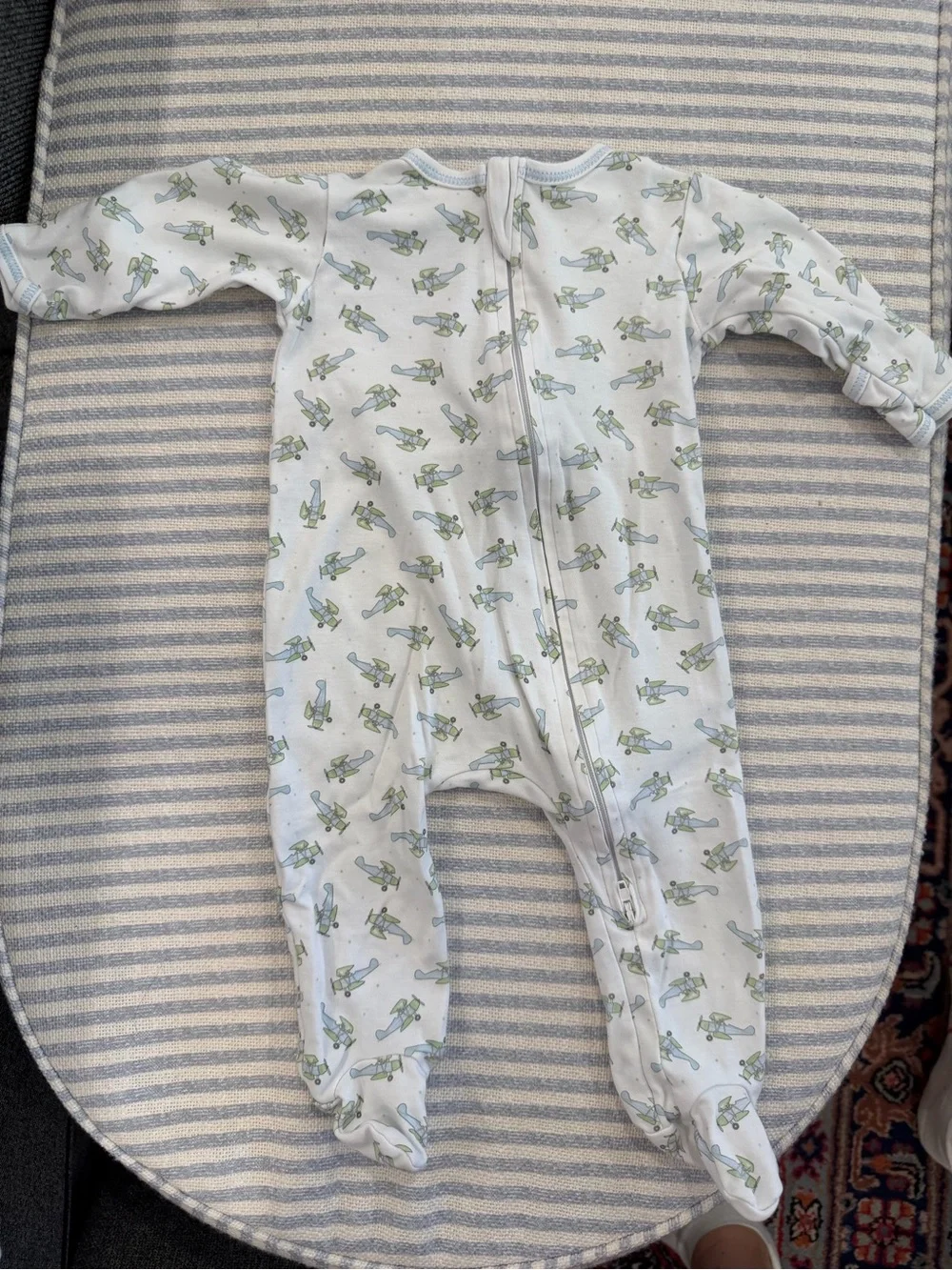 Magnolia Baby, Take Flight Airplane Print Footed One-Piece, Size 3m